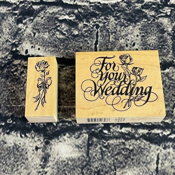 PSX Stamp G1461 C-3071 "For Your Wedding" Rose Scrapbooking Cards - Picture 1 of 10